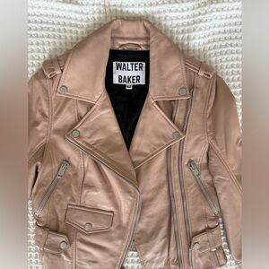 Walter Baker Women's Blush Leather Moto Jacket XS New